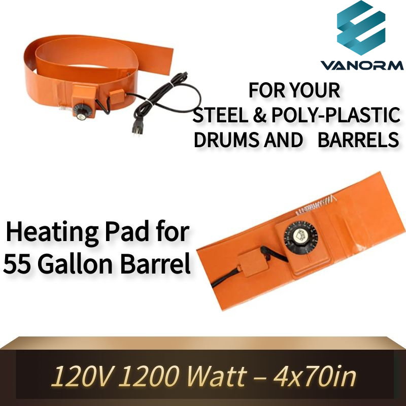 55-Gallon Drum Pail Heater 120V 30℃~150℃ 5inch Silicone Rubber Heat Pad Barrel Band Warmer Components With Temperature Control - Image 2