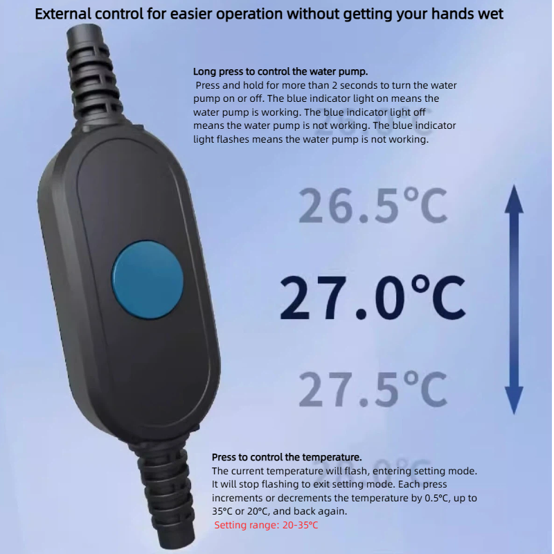 316L Waterproof Fish Tank Heater with Automatic Temperature Control High-Accuracy Heating Element 200L/300L/500L/600L - Imagem 3