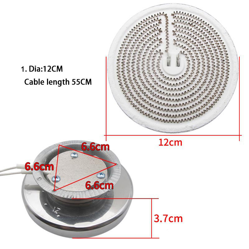 220V Electric Ceramic Stove Heating Plate for Stove Range Radiant Surface Heating Element Radiant Elemental Heater Parts - Imagem 3