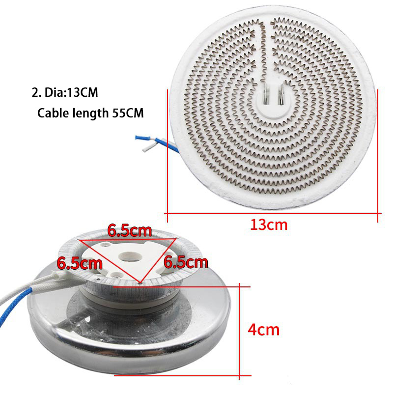 220V Electric Ceramic Stove Heating Plate for Stove Range Radiant Surface Heating Element Radiant Elemental Heater Parts - Imagem 4