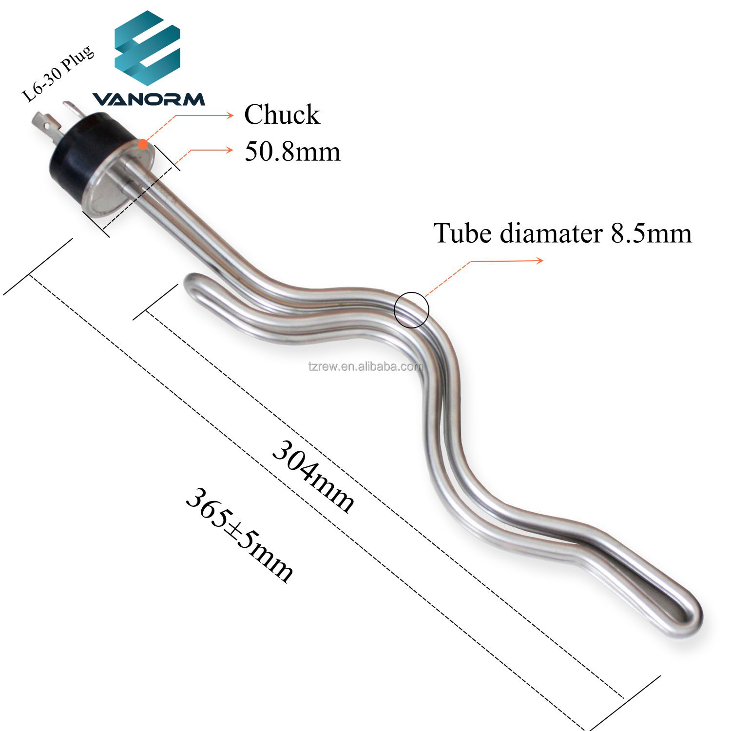 OEM CE Electric Brewing Water Heater Stainless Steel Immersion Fold Back Heater for Beer Brewing Electric Water Heating Element - Obraz 3