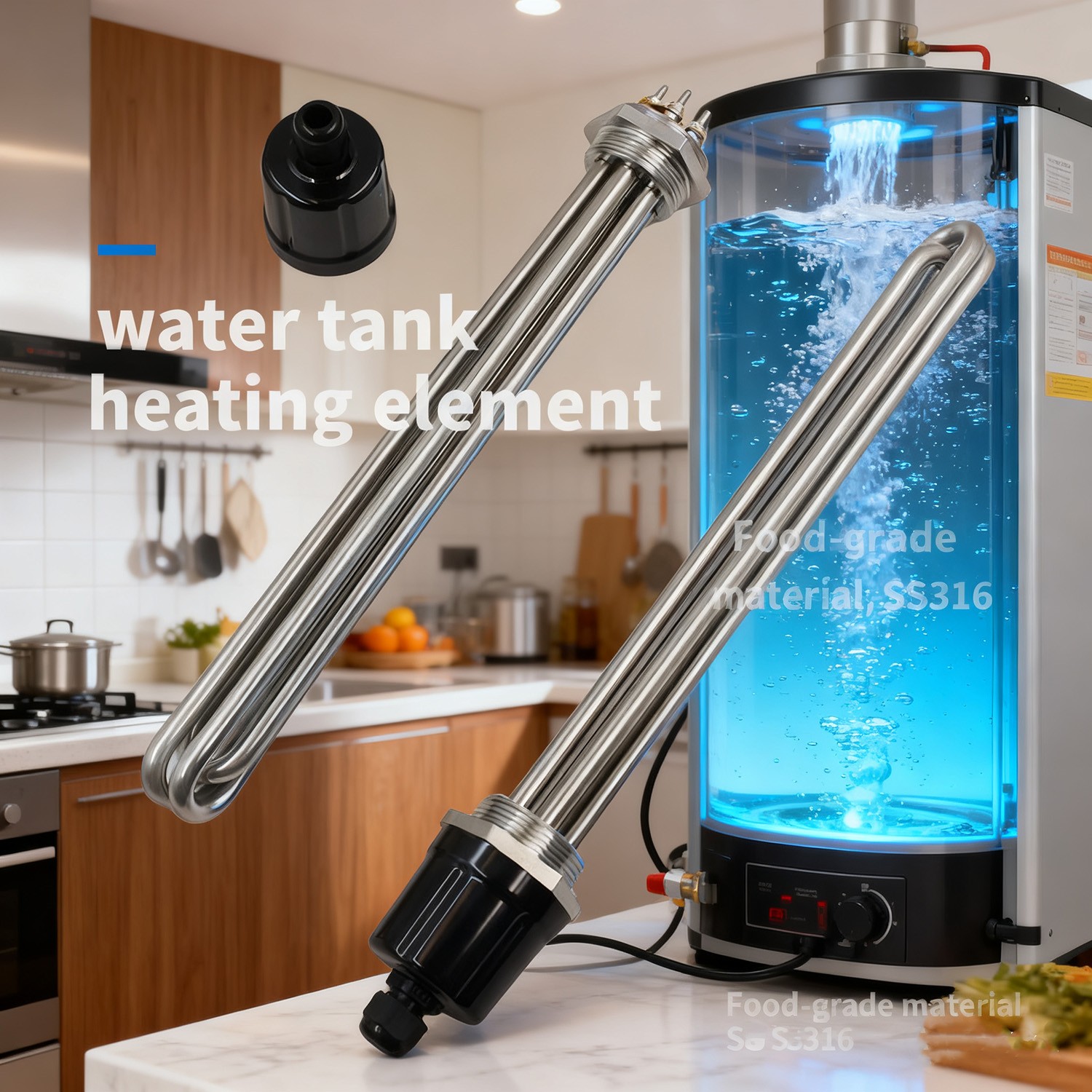 3kw/5kw/6kw/9kw/12kw/15kw Electric Industrial Tubular Immersion Water Heater for Liquid Heating element - Image 4