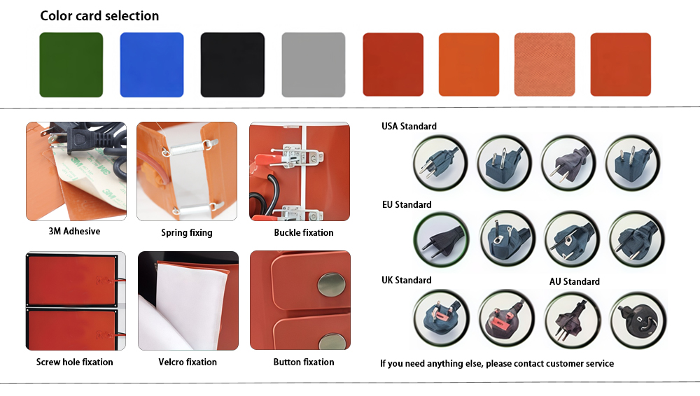 Custom 12v 24v 220v Industrial Flexible Electric Heating Element Silicone Rubber Heater Heating Mat for 3D Printer - Kép 5