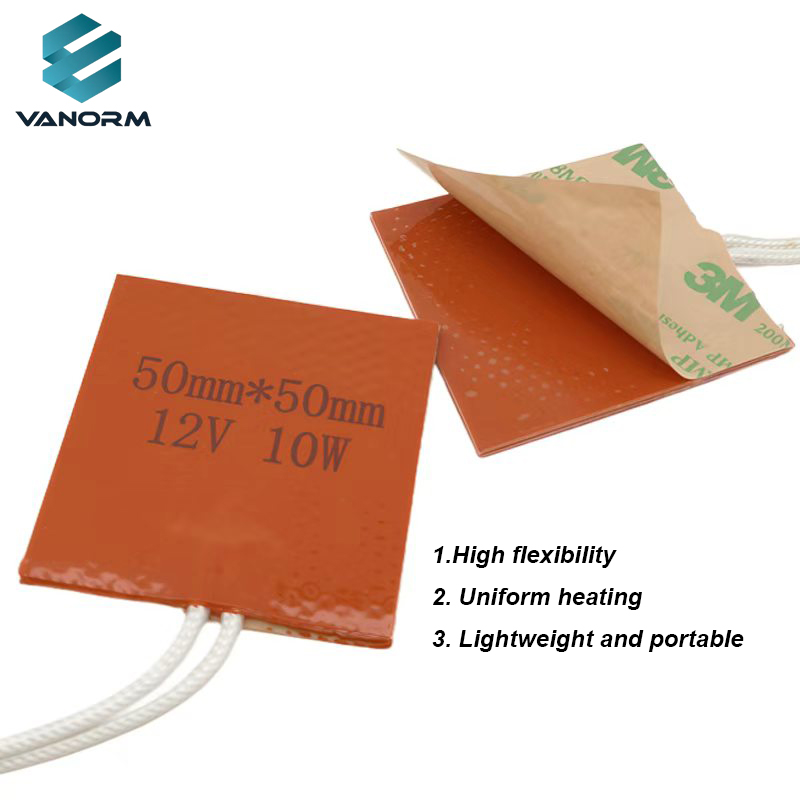 2PCS 10W 12V Silicone Rubber Heating Pad Flexible Silicone Heater Mat Electric Blanket Mat for Mixing for Industrial Equipment - Image 3