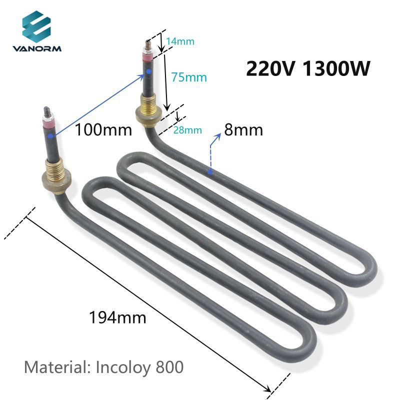 High Quality Incoloy800 Tubular Heating Element for Frying Pans Customized Tilting Bratt Pans Heating Element - Billede 2