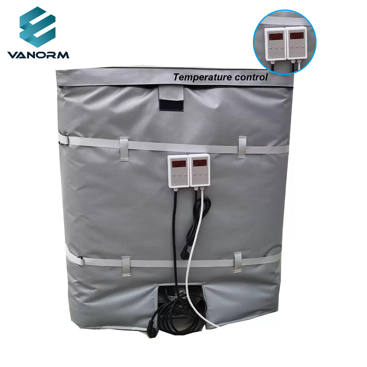 200L Oil IBC Drum Heater Jacket Tote Heat Blanket Temperature Controller 110V/220V 2.5KW Electric Silicone Heater Core Component - Изображение 3