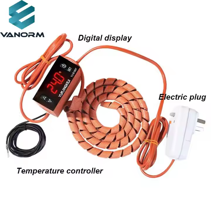 24V 6*300mm Spiral Heating Tape with Adjustable Temperature Control Spiral Heating G Winding Tape for Pipe Insulation