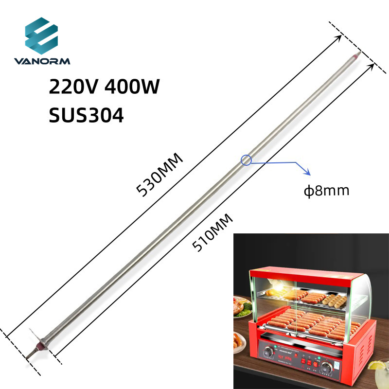 110V/220V 300W Straight Electric Oven Heating Element Tube 6.6mm*345/350/355/360/370mm with Round Metal Sheet - Image 5