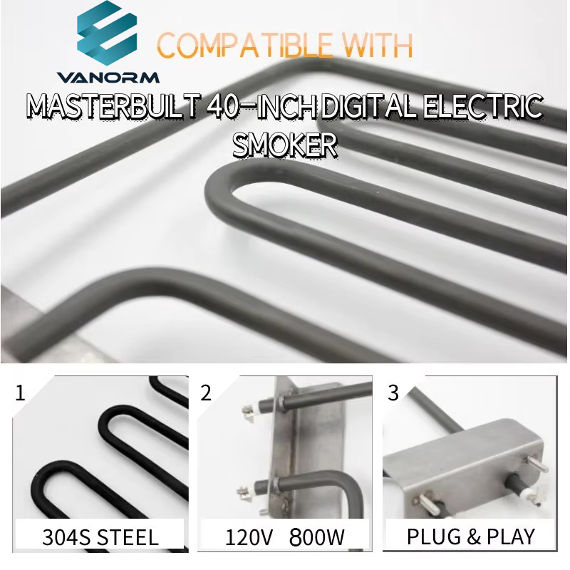 OEM 120V 1200W Replacement Electric Smoker Heating Element Kit High Temperature Electric Smoker Equipment - 画像 2