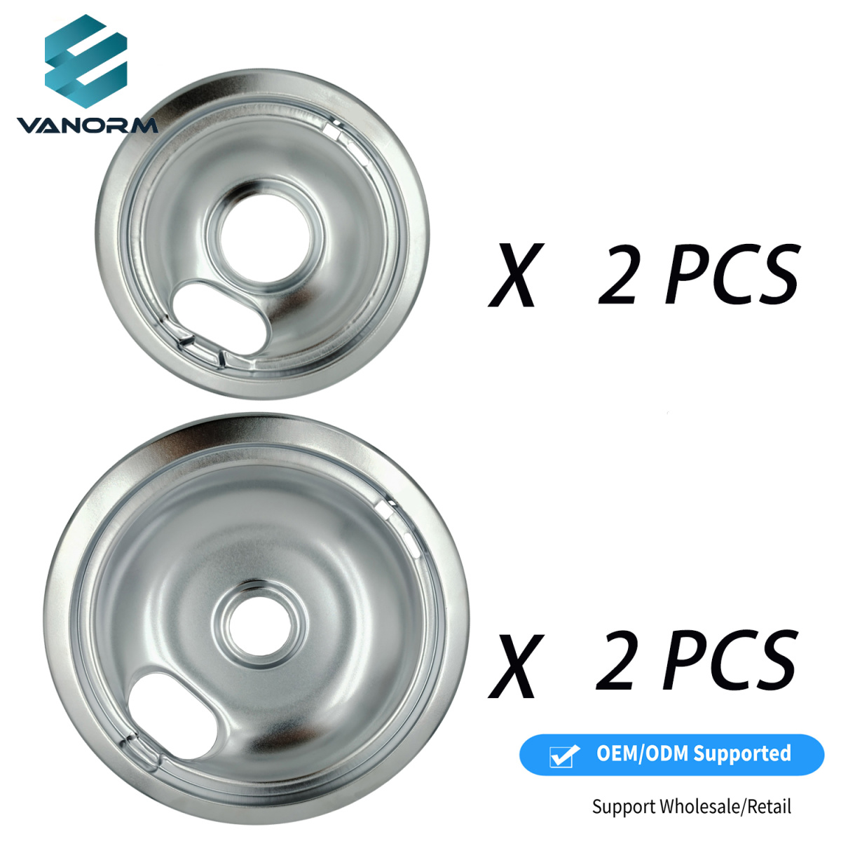 W10196405 W10196406 Chrome Drip Pan Set and MP21YA MP15YA Burner Surface Elements, Compatible with Whirlpool Range Oven - 画像 3