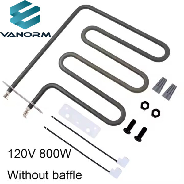 800 W Stainless Steel Electric Smoker Heating Element Kit 120V Motor Core Equipment Baffle Replacement for Electric Smoker