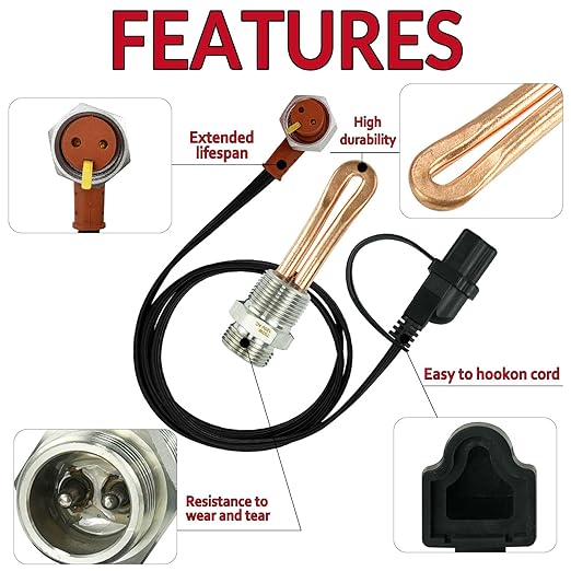 3500022 Engine Block Immersion Heater for Cu-mmins Die-sel Pa-ccar 5.9 6.7L Engine 3/4" เธรด NPT 120 โวลต์ 750 วัตต์ - Image 4