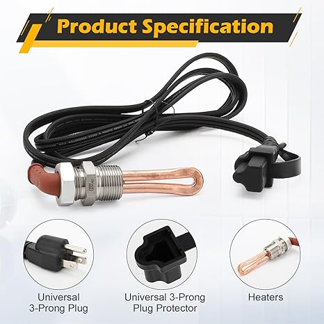 3500022 Engine Block Immersion Heater for Cu-mmins Die-sel Pa-ccar 5.9 6.7L Engine 3/4" เธรด NPT 120 โวลต์ 750 วัตต์ - Image 6