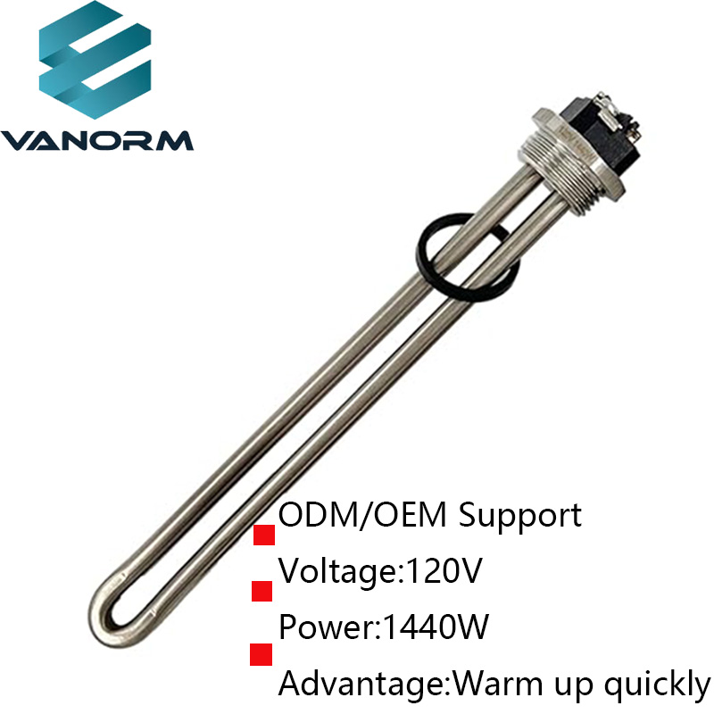 VANORM High Watt Density Water Heater Element, 120 Volt, 1440 Watt, Rustfrit stål - Billede 2