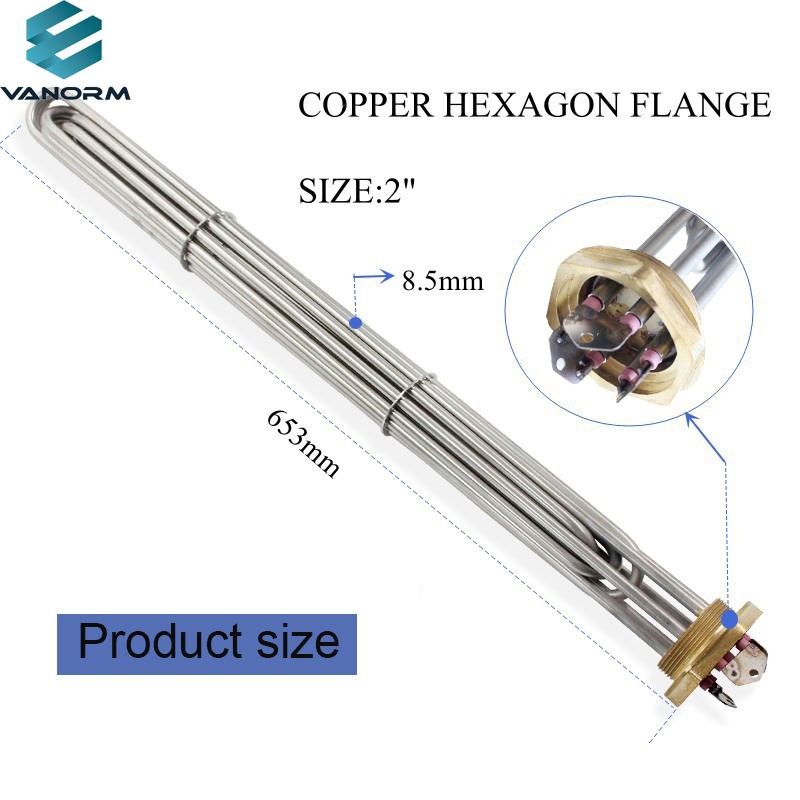 400V 20KW Industrial Electric 3 Phase Immersion Tubular Hot Water Heating Element Core Resistance Boiler Flange Heater Element - Imagem 4