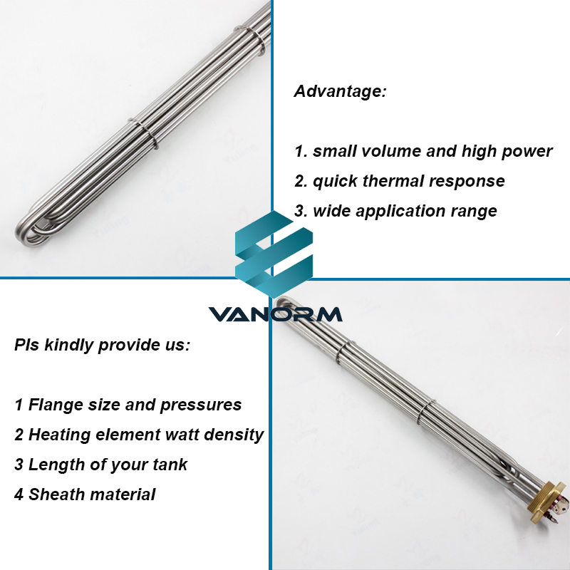 400V 20KW Industrial Electric 3 Phase Immersion Tubular Hot Water Heating Element Core Resistance Boiler Flange Heater Element - Slika 5