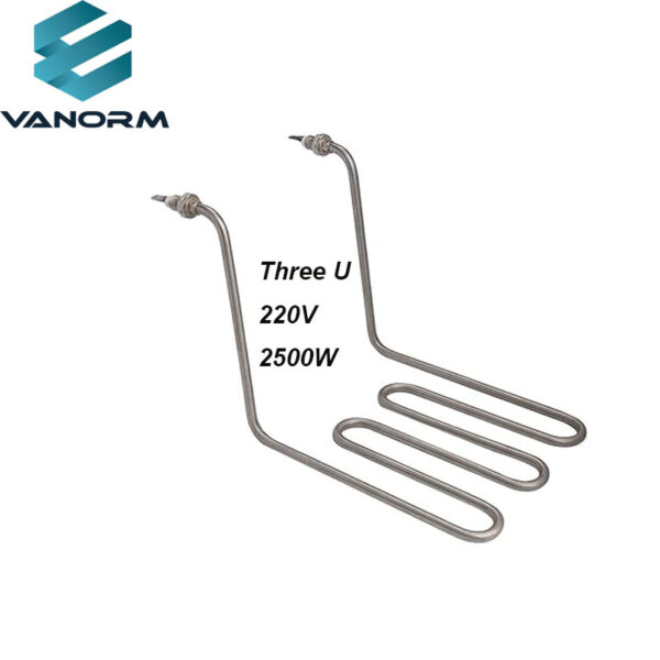 French Fries/Chips Heater Tube 2500W Stainless Steel Heating Element for Fryer Machine Three U Electrical Parts 220V