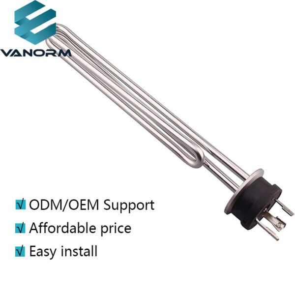 240V 2500W Tri-clamp Fold Heating Element Stainless Steel Immersion Water Heater with 3-Wire Electrical Locking Plug