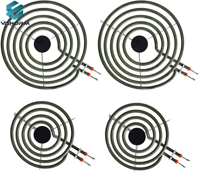 4 Pack MP22YA Stainless Steel Electric Range Burner Element Set 2x 6" MP15YA & 2x 8" MP21YA for Stove Oven 230v Voltage - Image 2