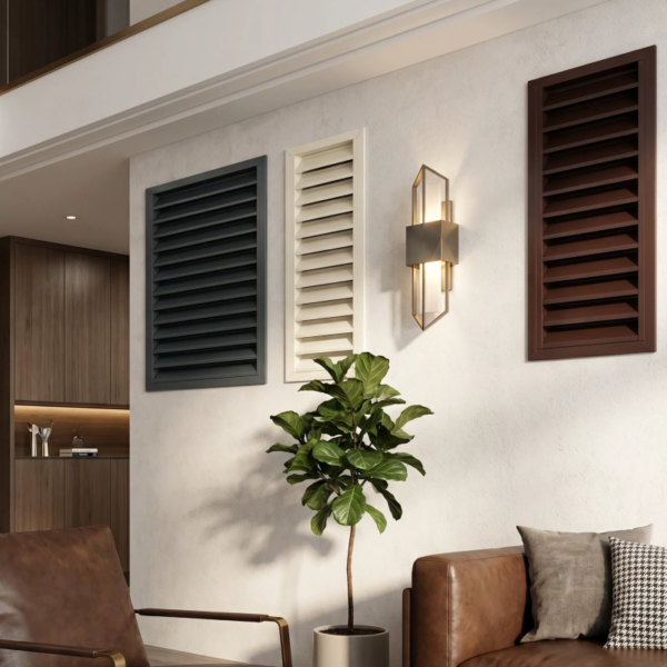 Industrial Square Aluminum Alloy Louver Vent Grille Wall Air Outlet Cover Anti-Rain Blades Air Conditioner Outdoor Unit Heat