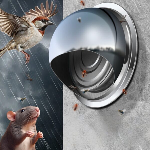 4/6/8 Inch Stainless Steel Air Outlet Vents Round Hood Exterior Wall Vent Cap Rain-Proof Cowl for Kitchen Exhaust Duct