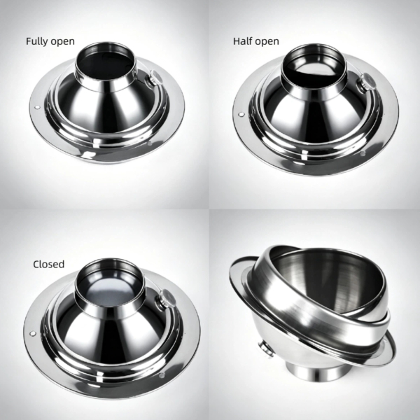 SUS304L Round Exhaust Air Vent Stainless Steel Diffuser Air Outlet Ventilation Registers & Grilles Cover for Home Kitchen