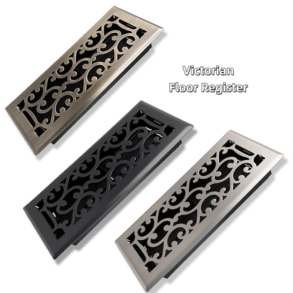 Walkable Floor Register Steel Adjust Air Supply Lever Decorative Floor Vent Covers Savannah Design Vent Covers for Home