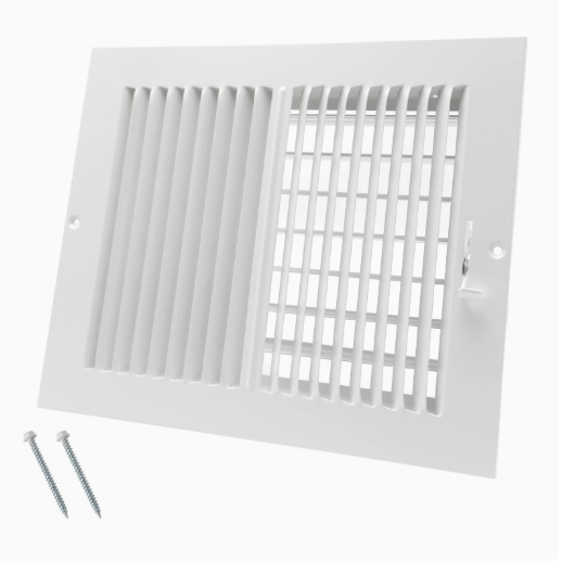 2-Way Adjustable Steel Air Register Vent Cover High Airflow HVAC Ventilation Grille for Wall/Ceiling Air Supply and Circulation