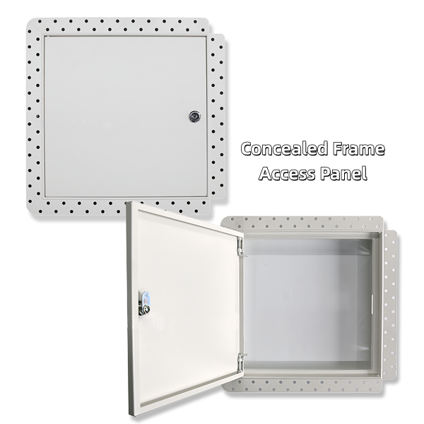 14x14" Decorative Concealed Frame Access Panel Gypsum Board with Lockable Galvanized Steel Plate for Ceiling, Walls