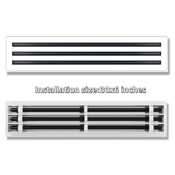 30x6" Modern AC Vent Cover Decorative Aluminum Air Vent Standard Linear Slot Diffuser Register Grille for Ceiling Walls & Floors