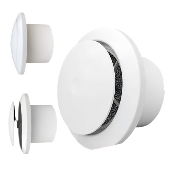 The ABS Circular Press-type Fresh air Inlet Indoor Adjustable air Conditioning Outlet Exhaust Outlet with Filter Noise Reduction