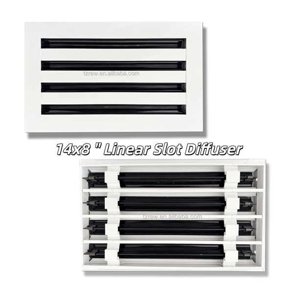 14x8 " Aluminum Alloy Modern AC Vent Cover Decorative White Air Vent Standard Linear Slot Diffuser for Ceiling, Walls & Floors
