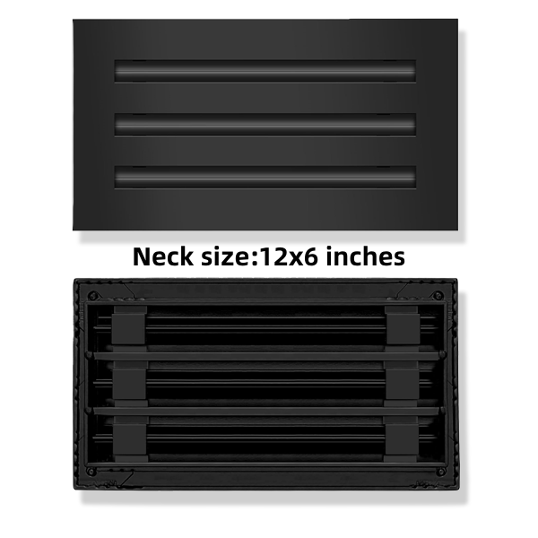 12x6 Inches Black Modern AC Vent Cover Decorative Black Air Vent Linear Slot Diffuser Register Grille for Ceiling Walls & Floors