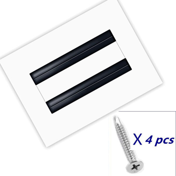 6X4'' Aluminum Linear Air Vent 2 Slots Floor Register Grille Modern Vent Cover for HVAC Air Conditioning Basement Ventilation