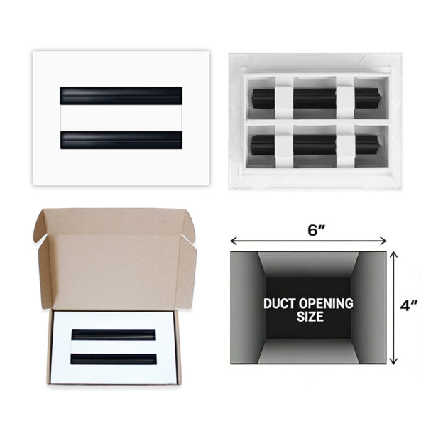 4"X6" AC Aluminum Alloy Air Vent Square Linear 2 Slot Diffuser for Ceiling Walls Floors Installation Registers & Gitter