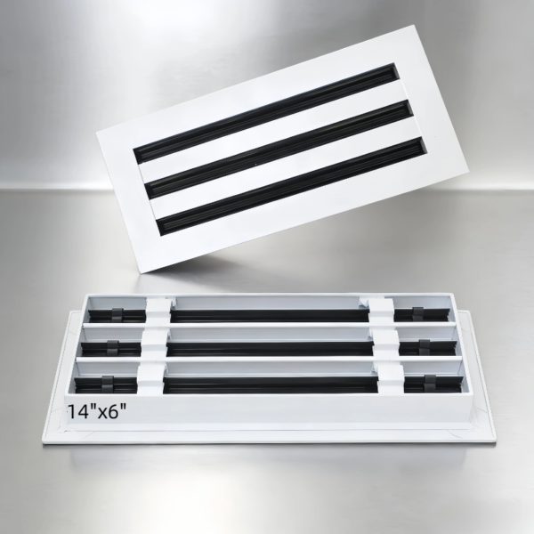 14"X6" 3 Slot Square Registers & Grilles Aluminum Alloy Linear Slot Diffuser for Shopping Malls Factories Homes Office