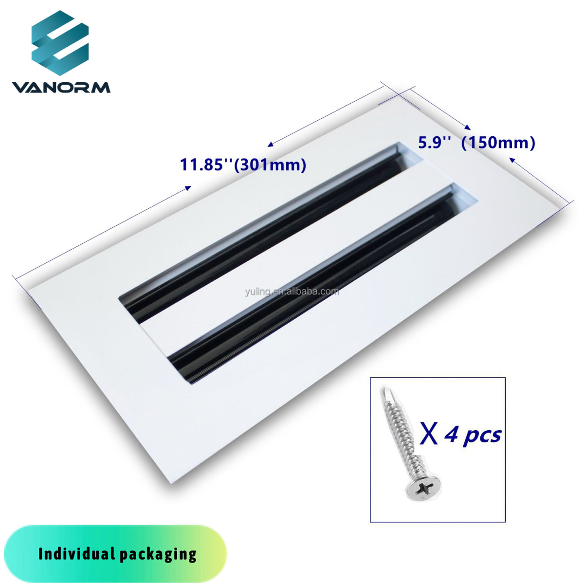 ทันสมัย 10*4" กระจังหน้าเงา 2 สล็อตเชิงเส้น HVAC อากาศช่องระบายอากาศลงทะเบียนสำหรับระบบ HVAC กลางแจ้งที่ทำจากโลหะผสมอลูมิเนียม - ภาพ 4