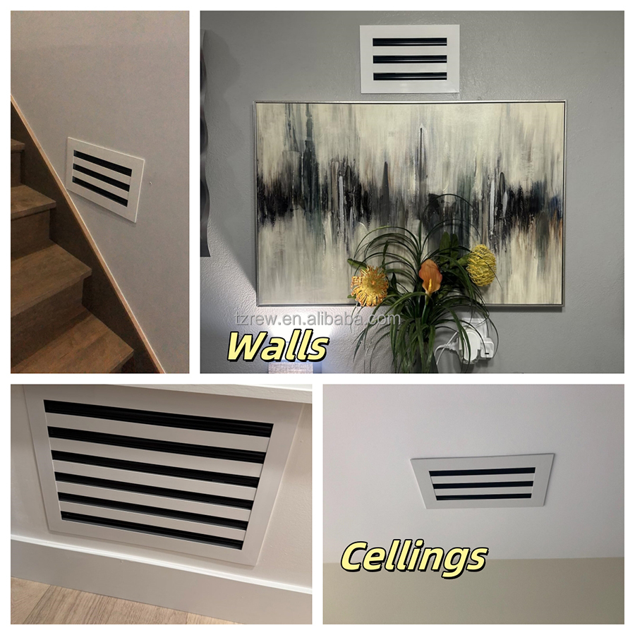 ทันสมัย 10*4" กระจังหน้าเงา 2 สล็อตเชิงเส้น HVAC อากาศช่องระบายอากาศลงทะเบียนสำหรับระบบ HVAC กลางแจ้งที่ทำจากโลหะผสมอลูมิเนียม - ภาพ 6