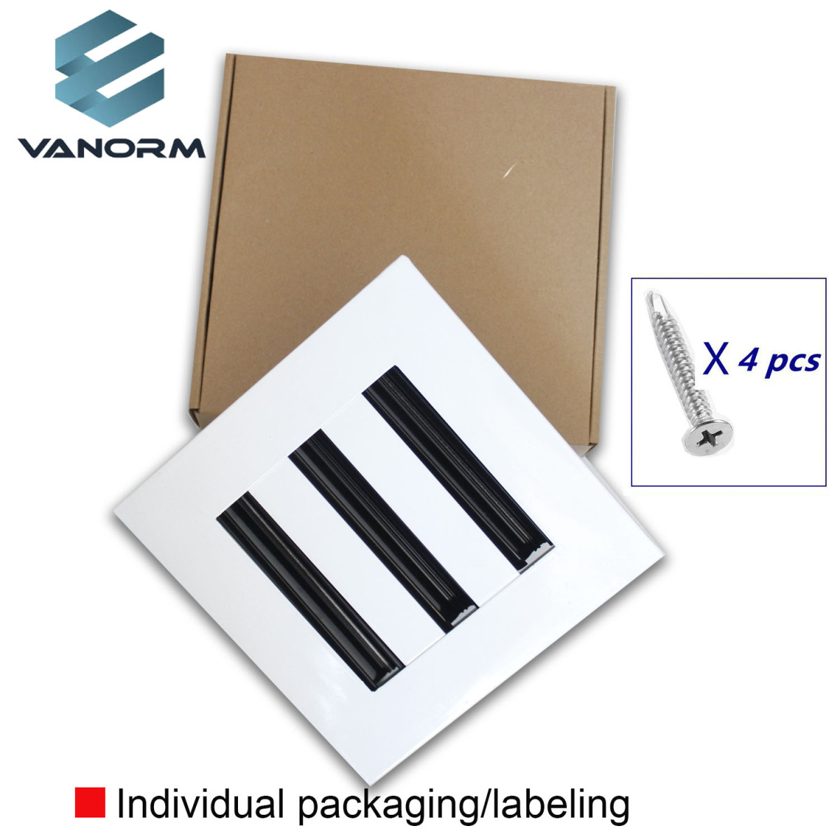6X6'' HVAC Systems Linear Air Vent with 3 Slots Register and Grille Product Aluminum Alloy Material - Image 2