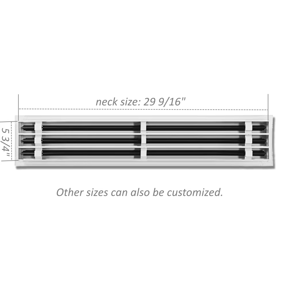 30x6" Modern AC Vent Cover Decorative White Aluminum Air Vent Linear Slot Diffuser Register Grille for Ceiling, Murs & Sols - Image 2