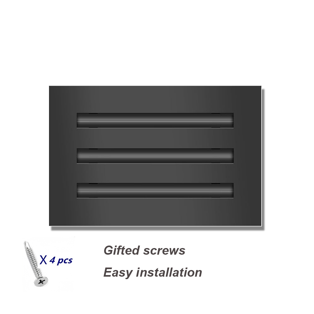 Black 10x6 Inches Modern AC Vent Cover Decorative Air Vent Linear Slot Diffuser Register Grille for Ceiling Walls & 地板