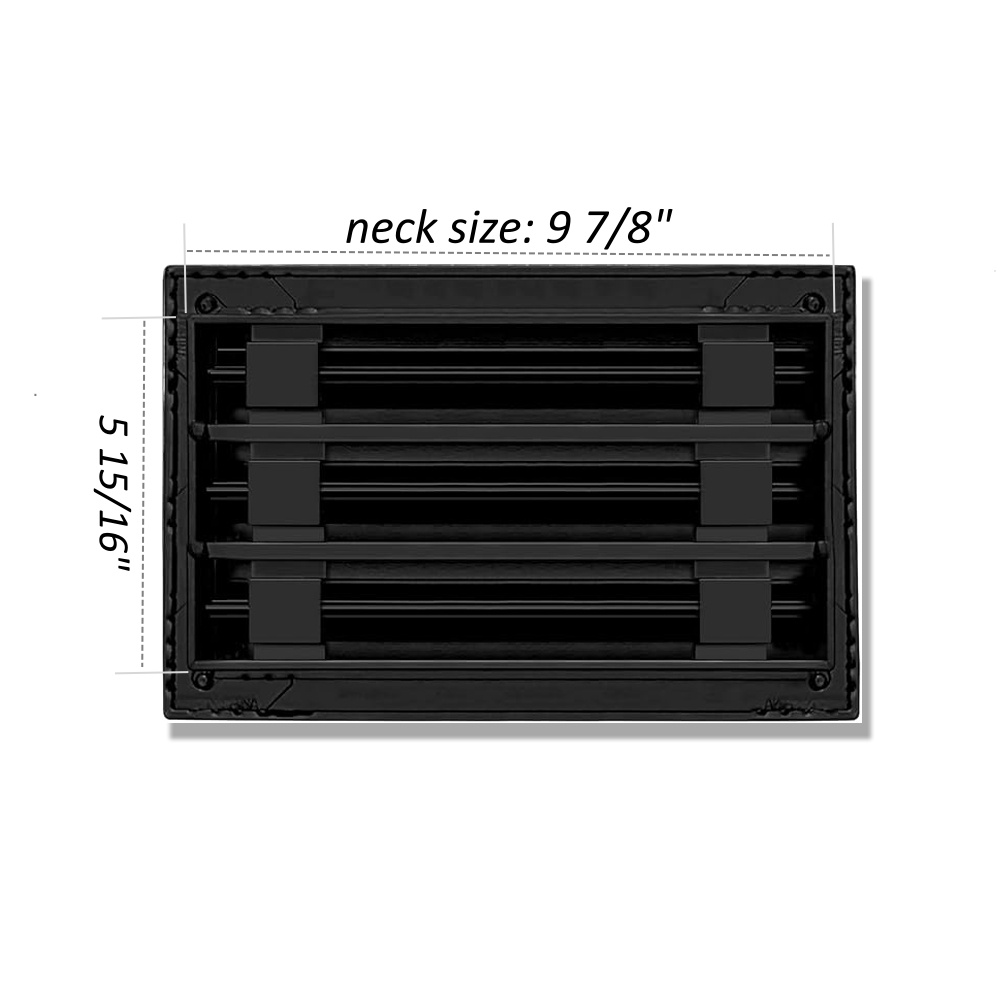 Black 10x6 Inches Modern AC Vent Cover Decorative Air Vent Linear Slot Diffuser Register Grille for Ceiling Walls & 地板 - 图片 2