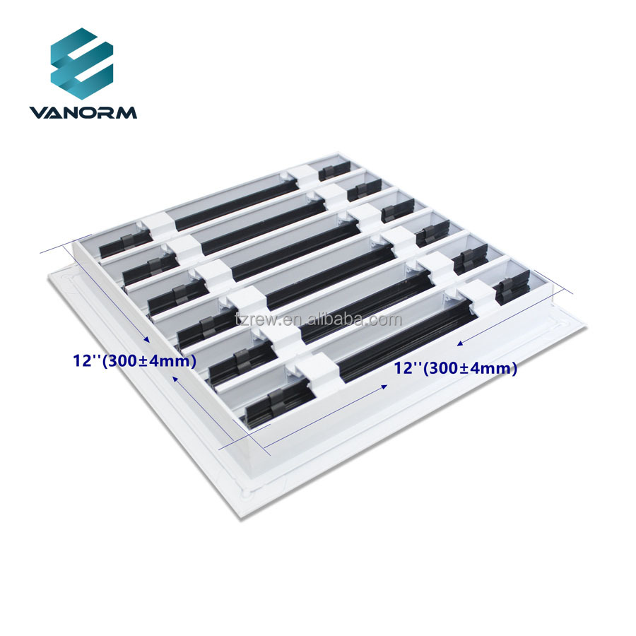 Modern 12*12'' HVAC Linear Air Vent with 3 Slots Square Aluminum Alloy Registers & Grilles for Office Heating Floor Installation - Imagem 4