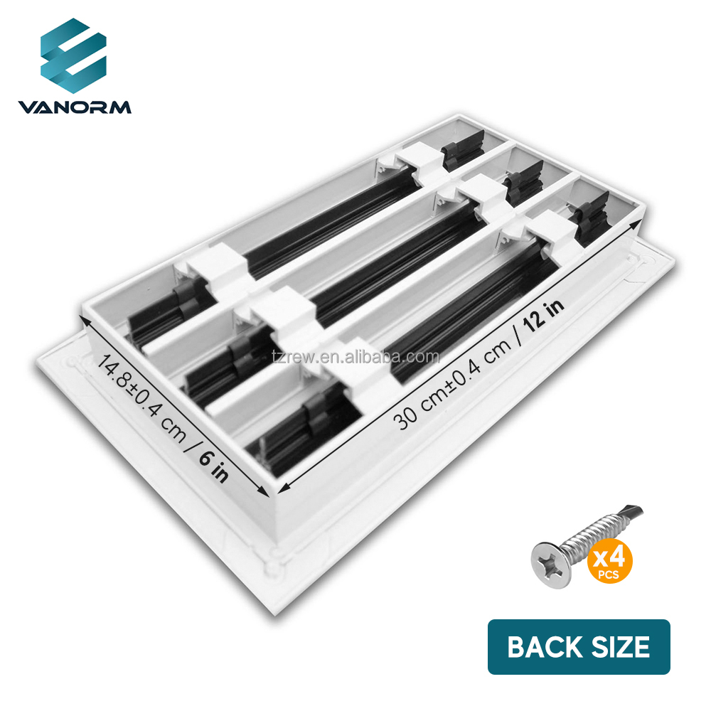 12X6'' HVAC Systems Linear Air Vent with 3 Slots Register and Grille Product - Pilt 3