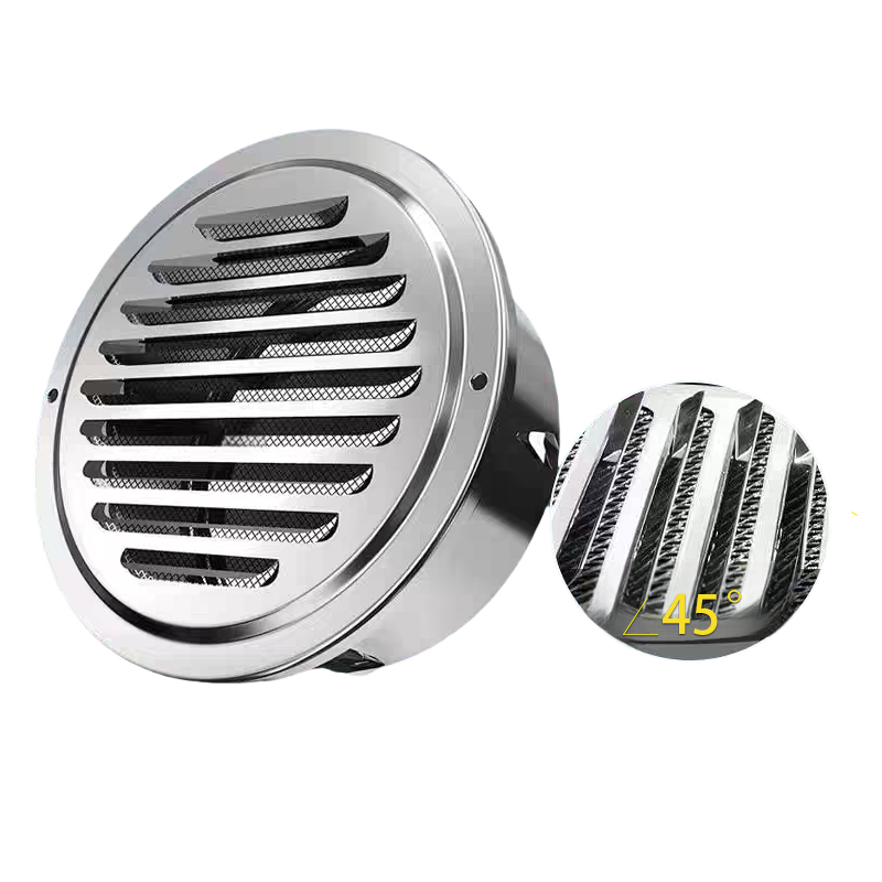 100mm SUS 304 Stainless Steel Cowl Exterior Wall Air Conditioning Exhaust Ventilation Cap Range Hood Mesh Cover Modern Design - Image 2