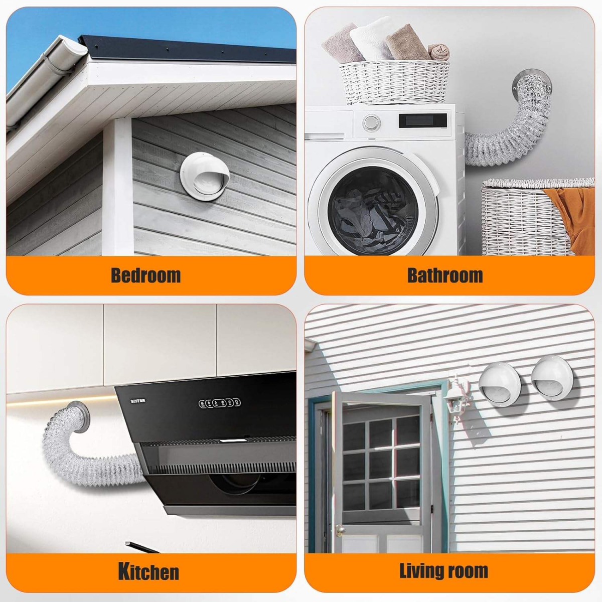 Round Stainless Steel Air Diffuser Grille 4 Inches with Easy Installation Modern Design 1/2 in Bar Spacing - Image 3