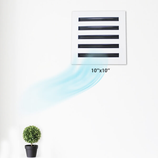 10"X10" AC Aluminum Alloy Vent Cover Decorative White Air Vent with Standard Linear Slot Diffuser for HeatingRegisters & ตะแกรง