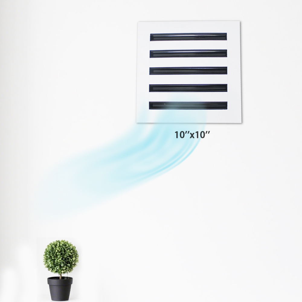 10"X10" AC Aluminum Alloy Vent Cover Decorative White Air Vent with Standard Linear Slot Diffuser for HeatingRegisters & Gitter