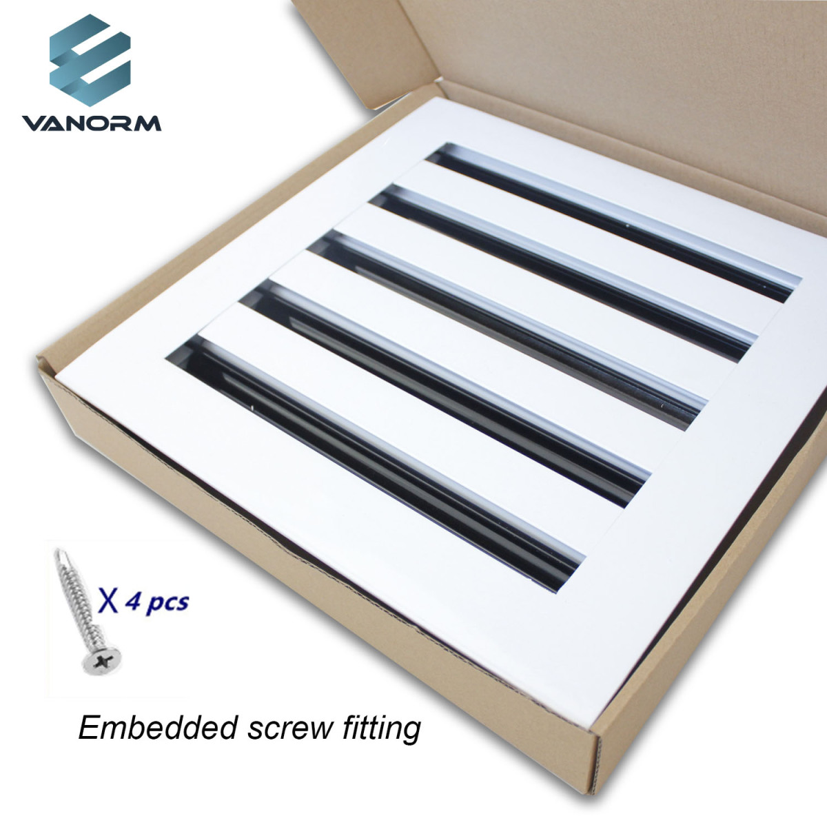 10"X10" AC Aluminum Alloy Vent Cover Decorative White Air Vent with Standard Linear Slot Diffuser for HeatingRegisters & Grilles - Image 4