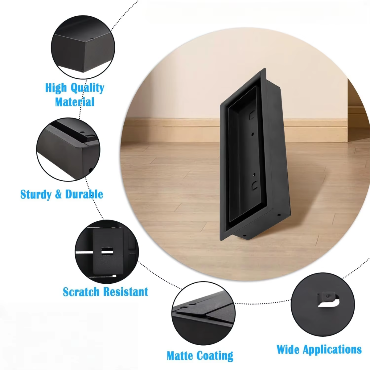 Floor Register Modern Black Removable Building Supplies Flush Mount Air Vent for AC and Heating Heavy Duty Steel Material 4 X10 - Image 5
